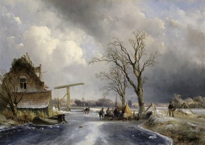 Winter scene, 1846 by Johan Barthold Jongkind